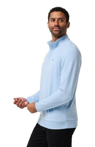 Travis Mathew Cloud Quarter Zip 2.0 felpa da uomo, heather powder blue