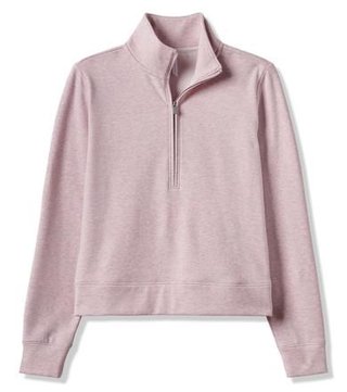 Travis Mathew Cloud Fleece Half-Zip felpa donna, heather violet ice