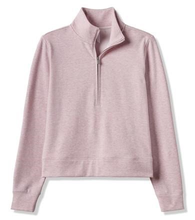Travis Mathew Cloud Fleece Half-Zip felpa donna, heather violet ice