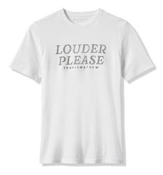 Travis Mathew Louder Please t-shirt da uomo, bianca