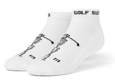 Travis Mathew Golf Sucks Ankle calzini da golf unisex, bianchi