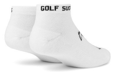 Travis Mathew Golf Sucks Ankle calzini da golf unisex, bianchi