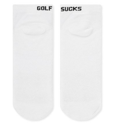 Travis Mathew Golf Sucks Ankle calzini da golf unisex, bianchi
