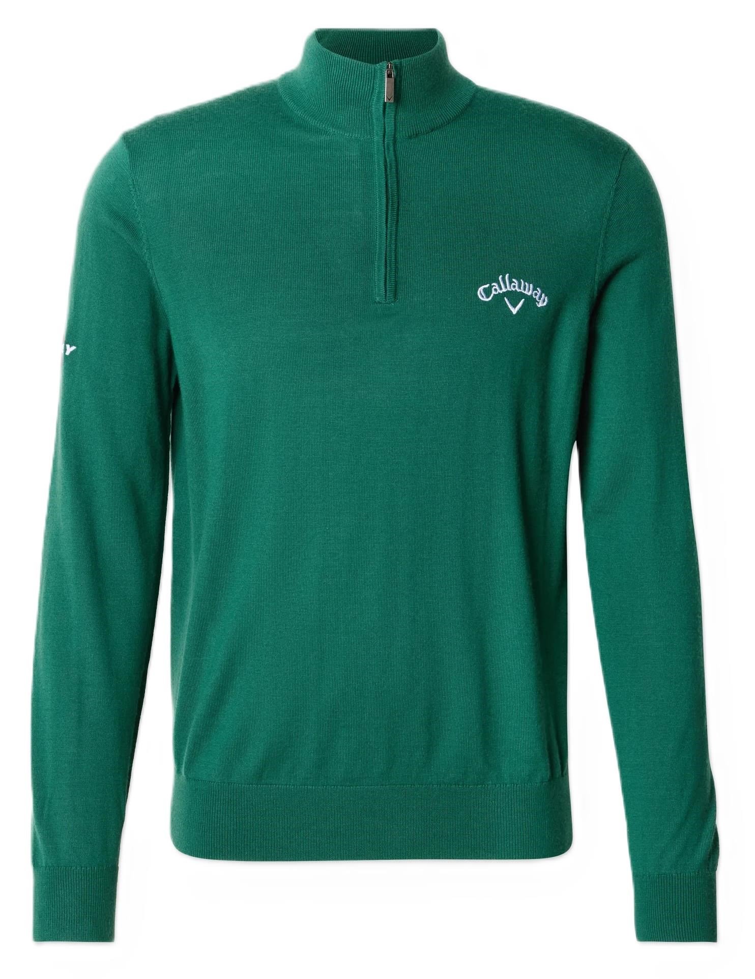 Callaway 1/4 Zip Mock maglione da uomo, deep galapagos green