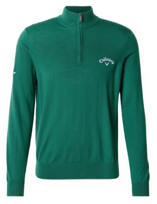 Callaway 1/4 Zip Mock maglione da uomo, deep galapagos green