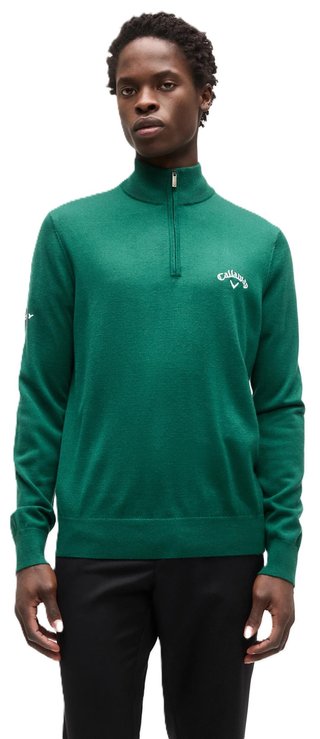 Callaway 1/4 Zip Mock maglione da uomo, deep galapagos green