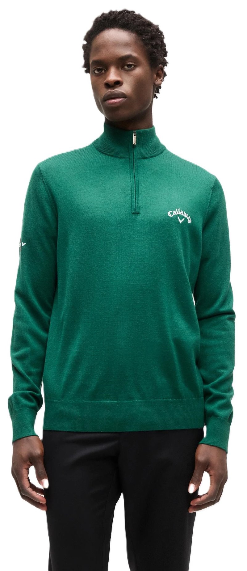 Callaway 1/4 Zip Mock maglione da uomo, deep galapagos green