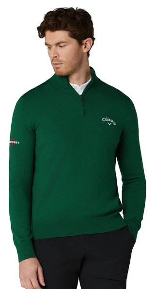 Callaway 1/4 Zip Mock maglione da uomo, deep galapagos green