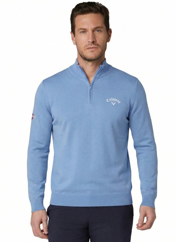 Callaway 1/4 Zip Mock maglione da uomo, vista blue