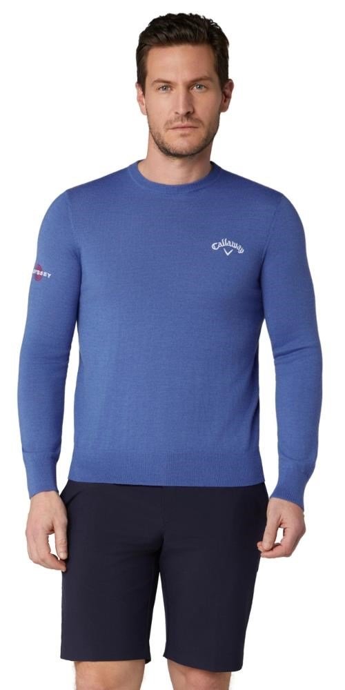 Callaway Crew Neck Merino Mix maglione da uomo, light magnetic blue heather
