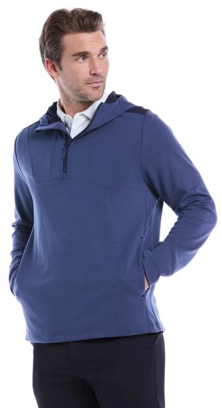 Callaway Soft Touch 1/4 Zip Premium felpa da uomo, heather peacoat