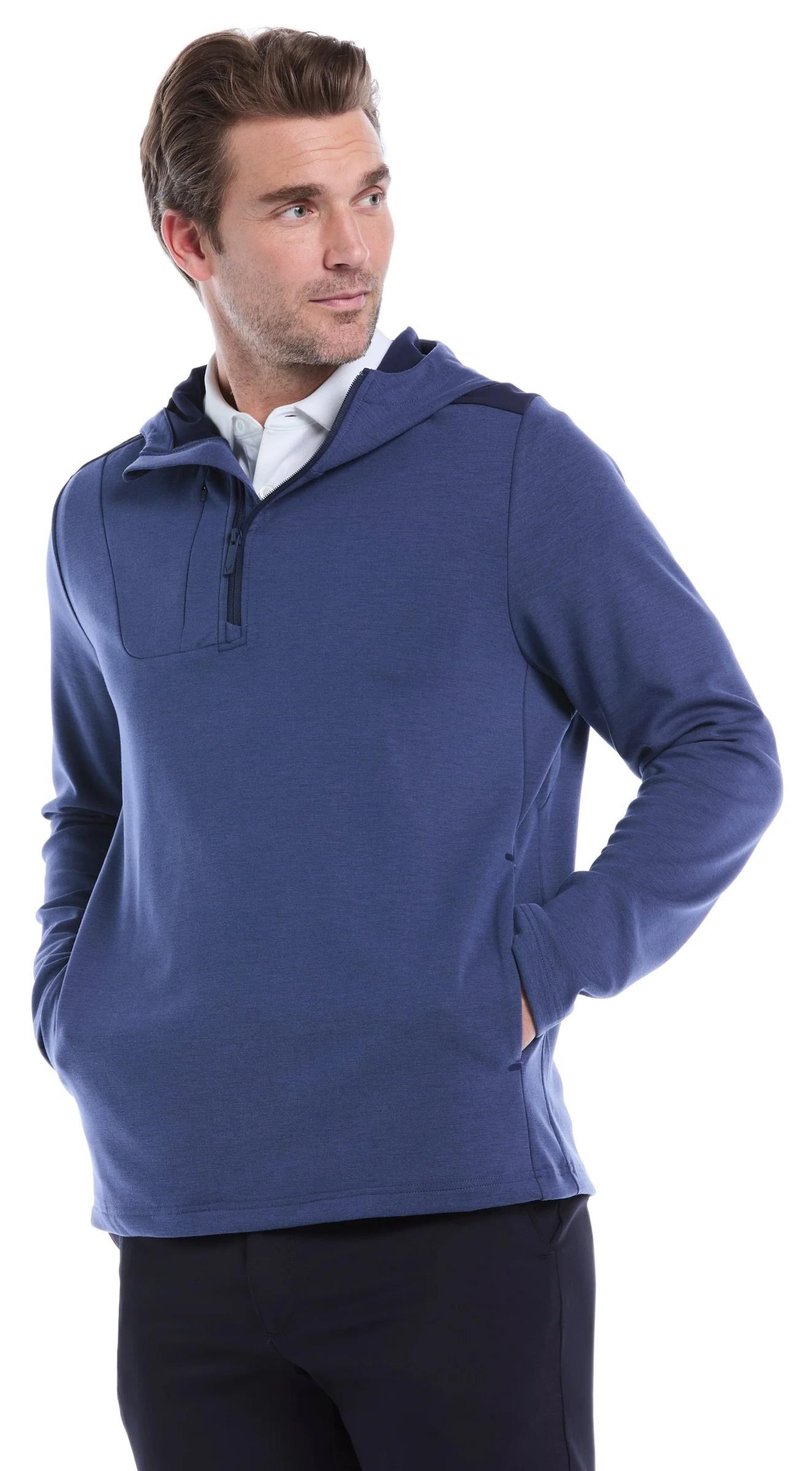 Callaway Soft Touch 1/4 Zip Premium felpa da uomo, heather peacoat
