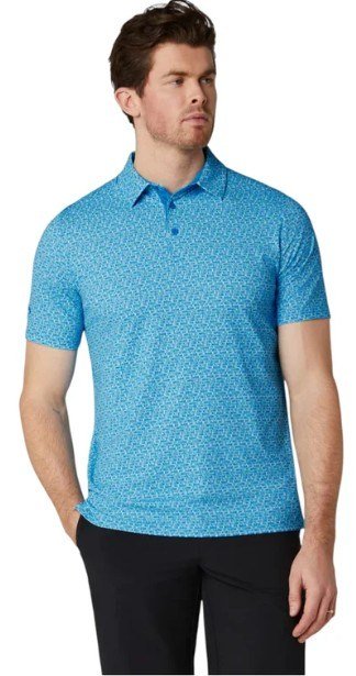 Callaway Tile Gingham Print polo da uomo, brilliant blue