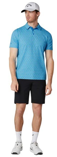 Callaway Tile Gingham Print polo da uomo, brilliant blue