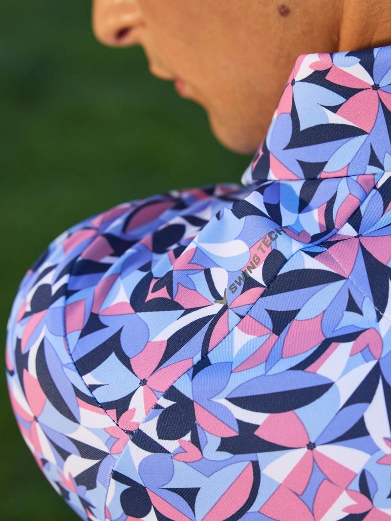Callaway Dogwood Floral Geo polo uomo, vista blue