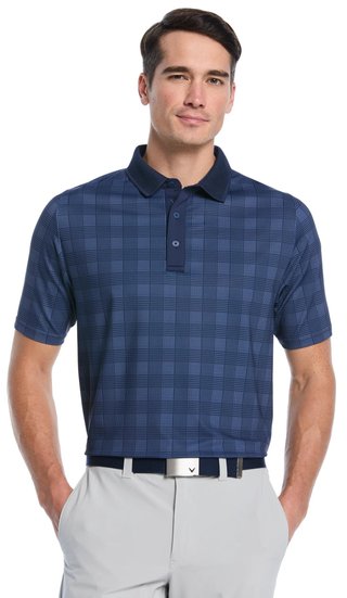 Callaway ChevPlaid Print polo da uomo, navy
