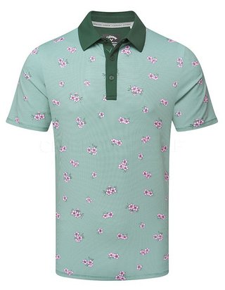 Callaway Azalea Gingham polo uomo, galapagos green