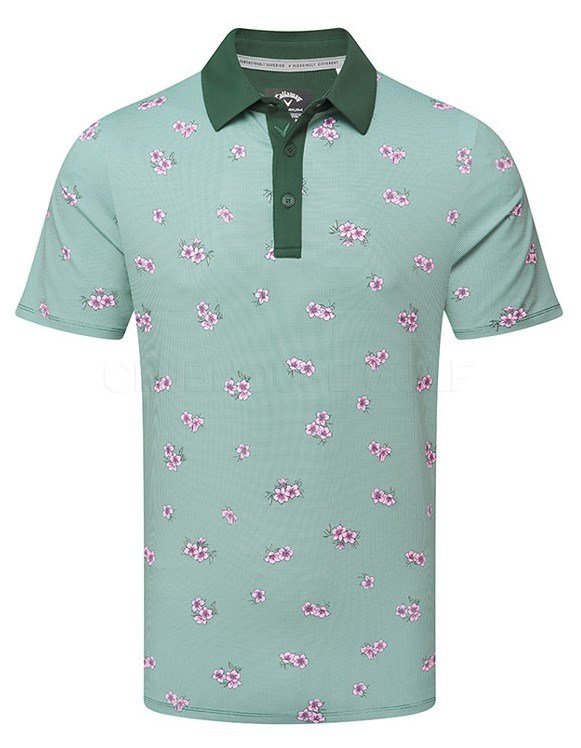 Callaway Azalea Gingham polo uomo, galapagos green