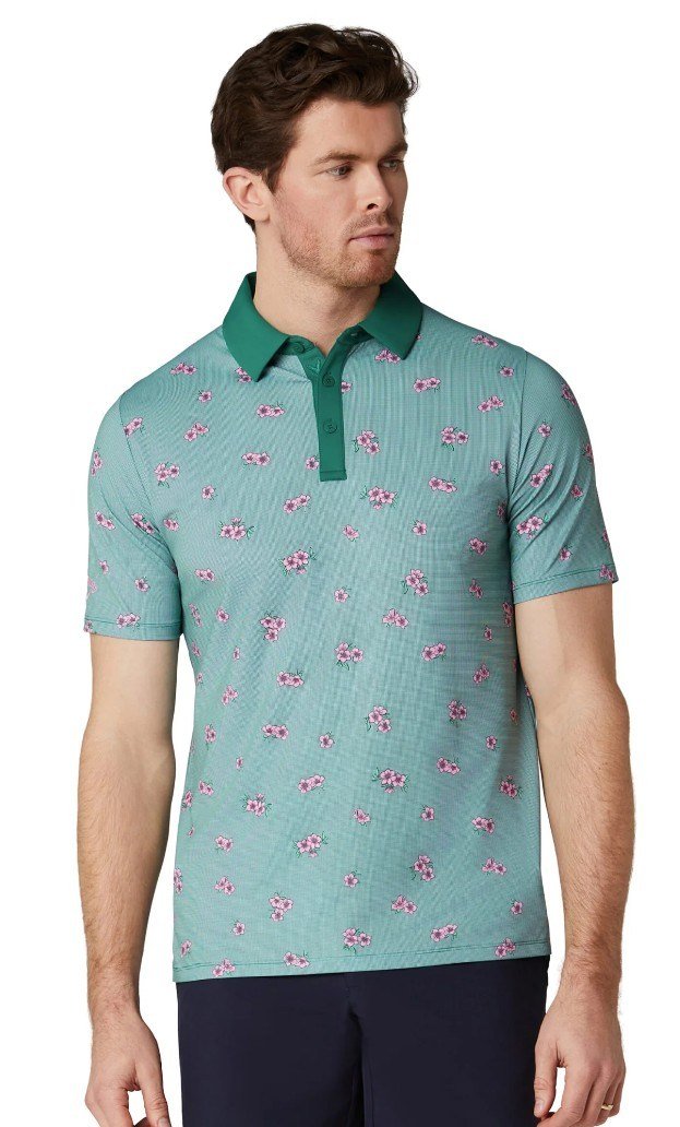 Callaway Azalea Gingham polo uomo, galapagos green