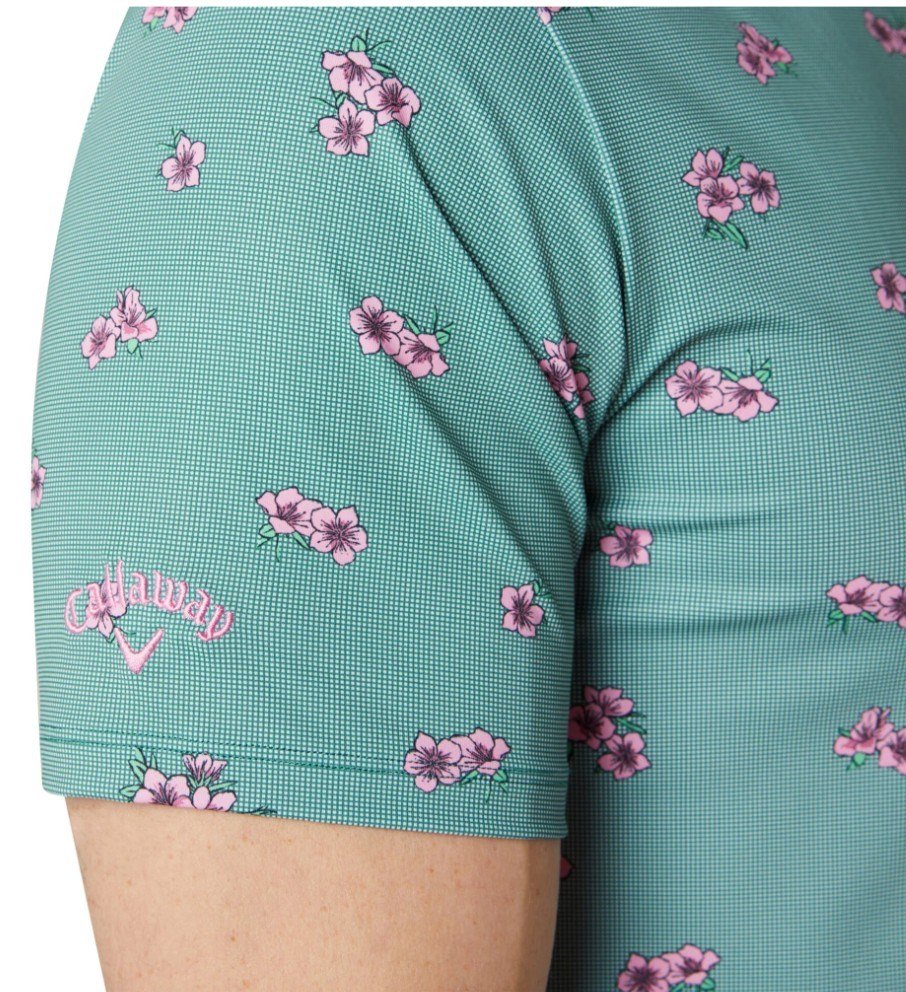 Callaway Azalea Gingham polo uomo, galapagos green
