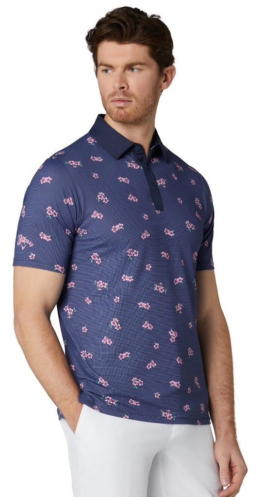 Callaway Azalea Gingham polo da uomo, peacoat