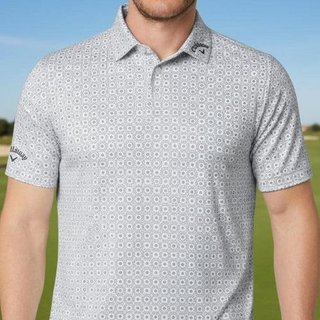 Callaway Foulard Printed polo da uomo, bright white
