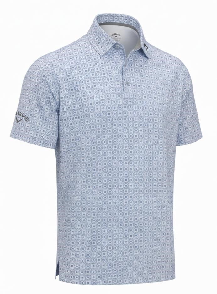 Callaway Foulard Printed polo da uomo, blu vista