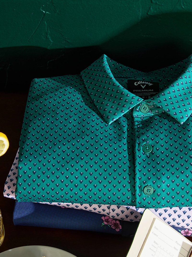 Callaway Trademark Printed polo da uomo, galapagos green