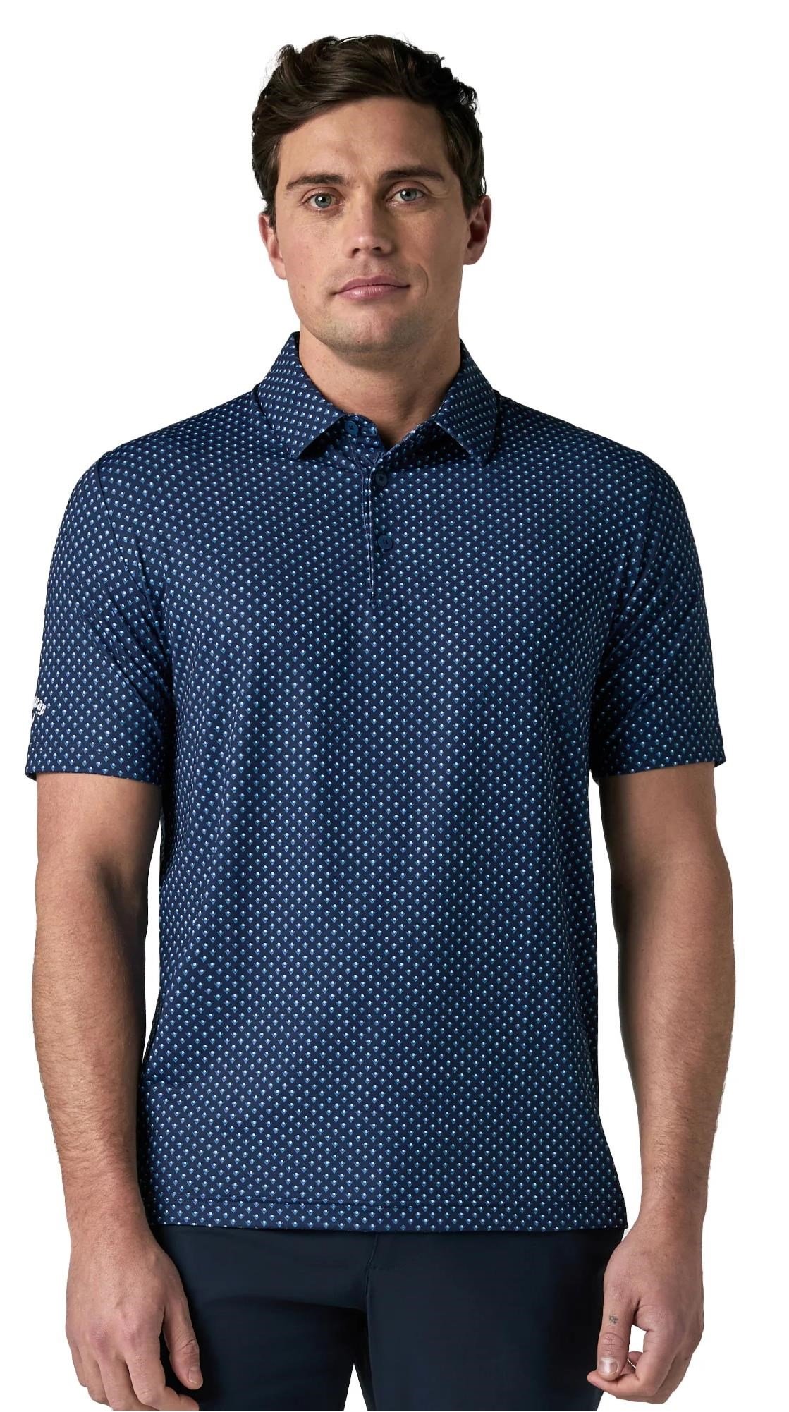 Callaway Trademark Golf Printed polo da uomo, peacoat