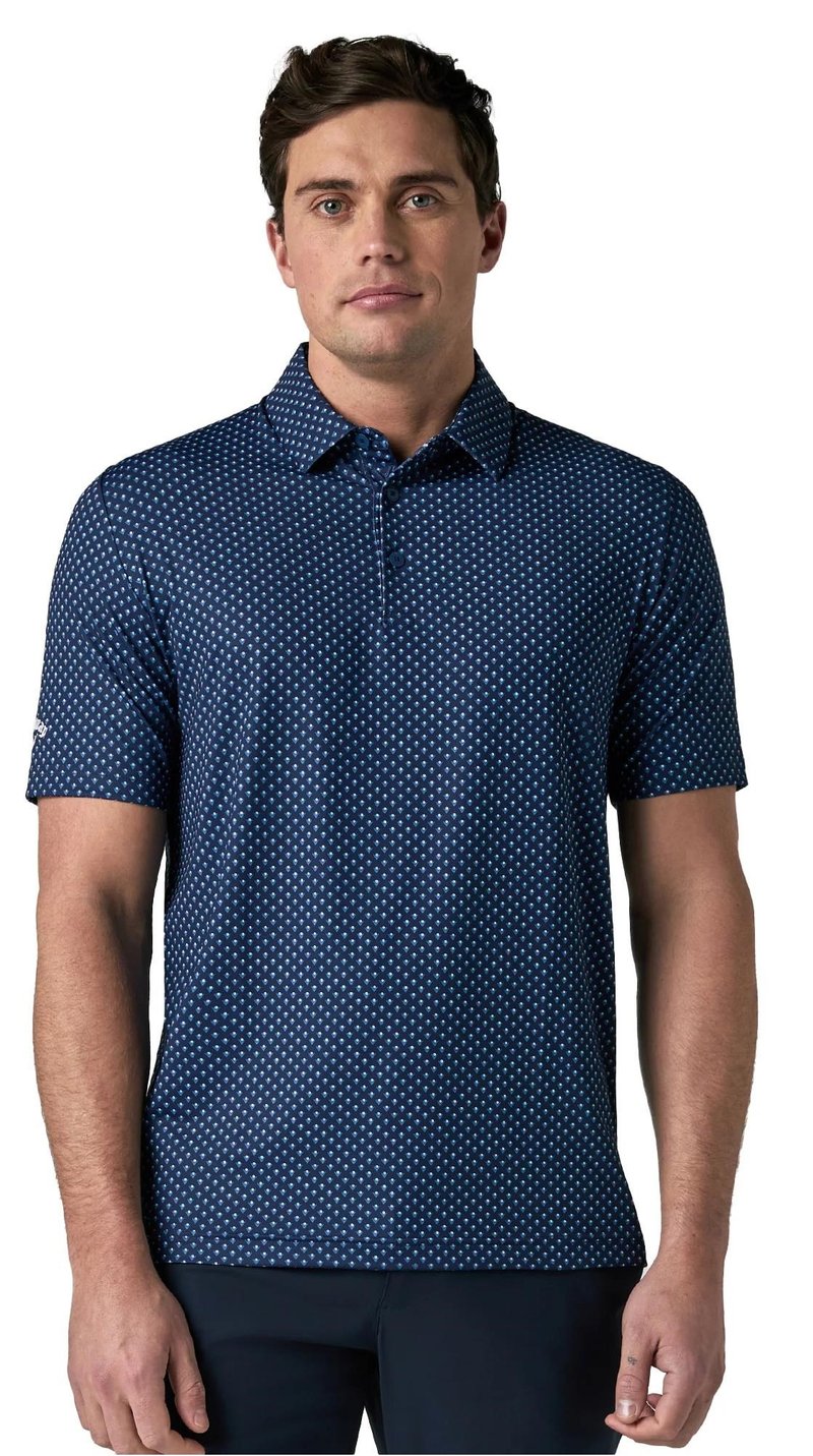 Callaway Trademark Golf Printed polo da uomo, peacoat
