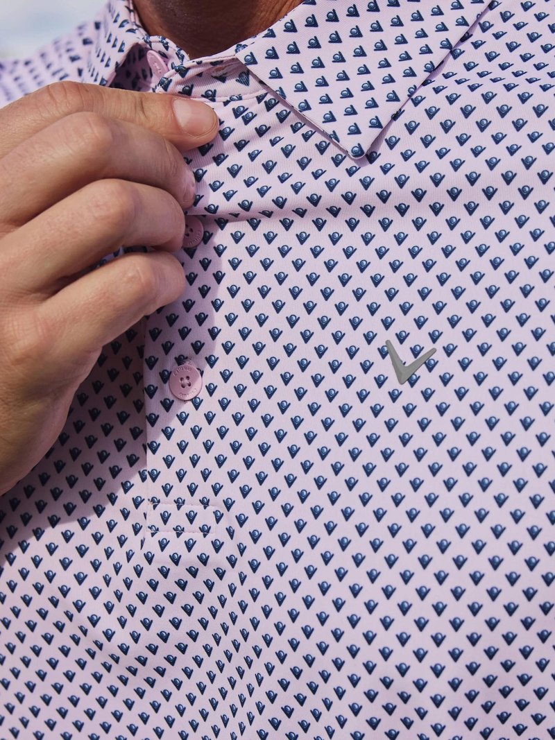 Callaway Trademark Printed polo uomo, pink tulle