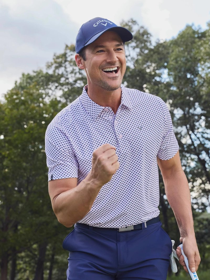 Callaway Trademark Printed polo uomo, pink tulle