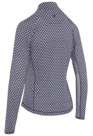 Callaway Scarf Geo Print Long Sleeve polo da donna, peacoat