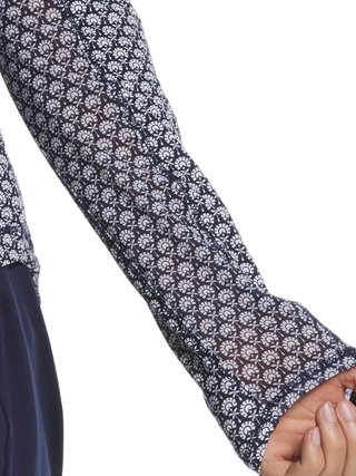 Callaway Scarf Geo Print Long Sleeve polo da donna, peacoat