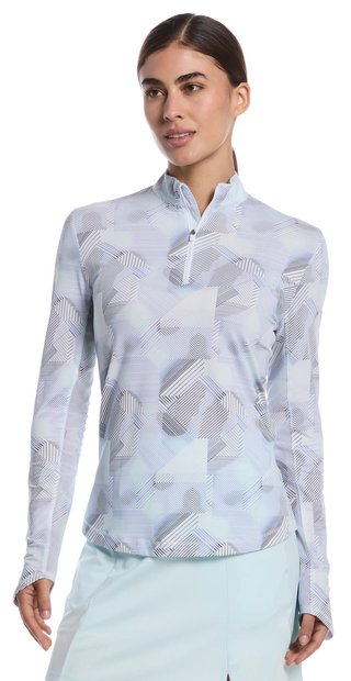 Callaway Active Geo Printed da donna polo a maniche lunghe, brilliant white