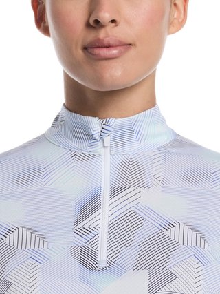 Callaway Active Geo Printed da donna polo a maniche lunghe, brilliant white
