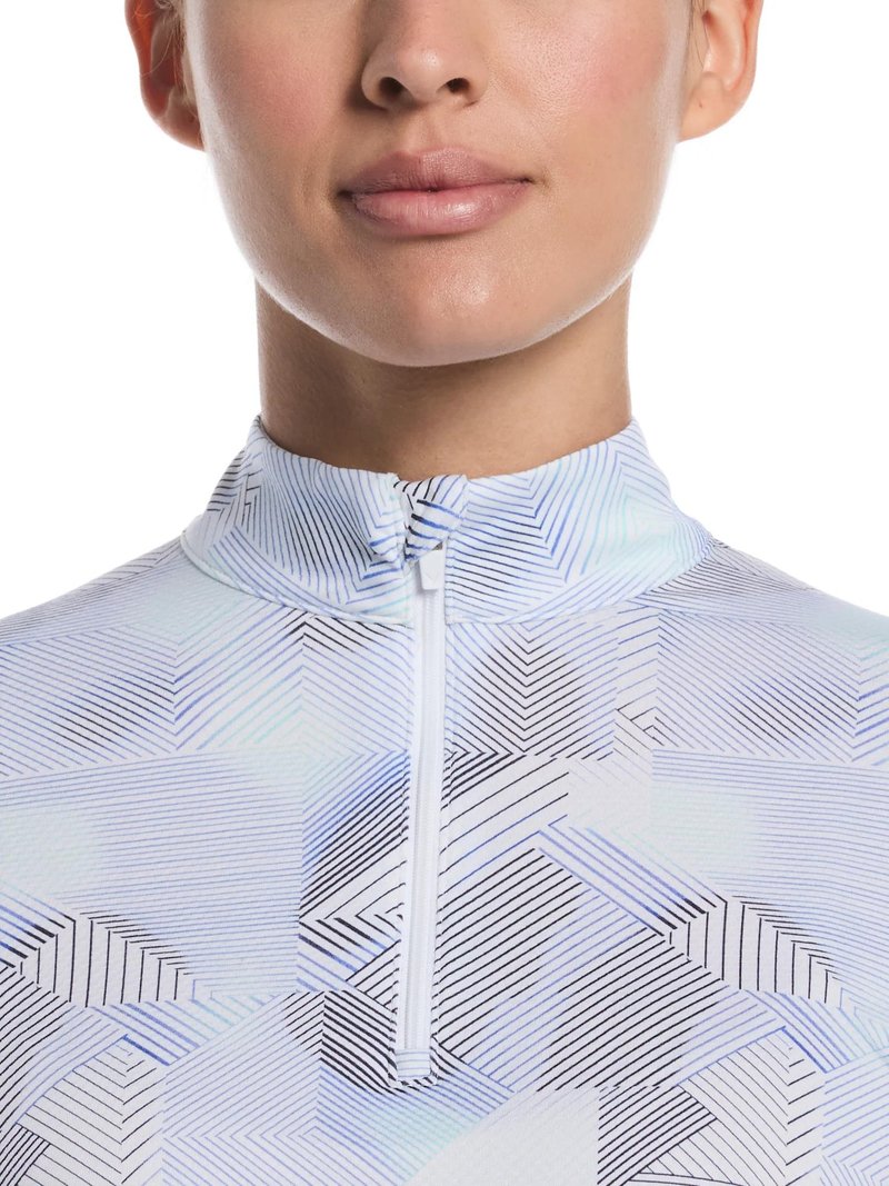 Callaway Active Geo Printed da donna polo a maniche lunghe, brilliant white