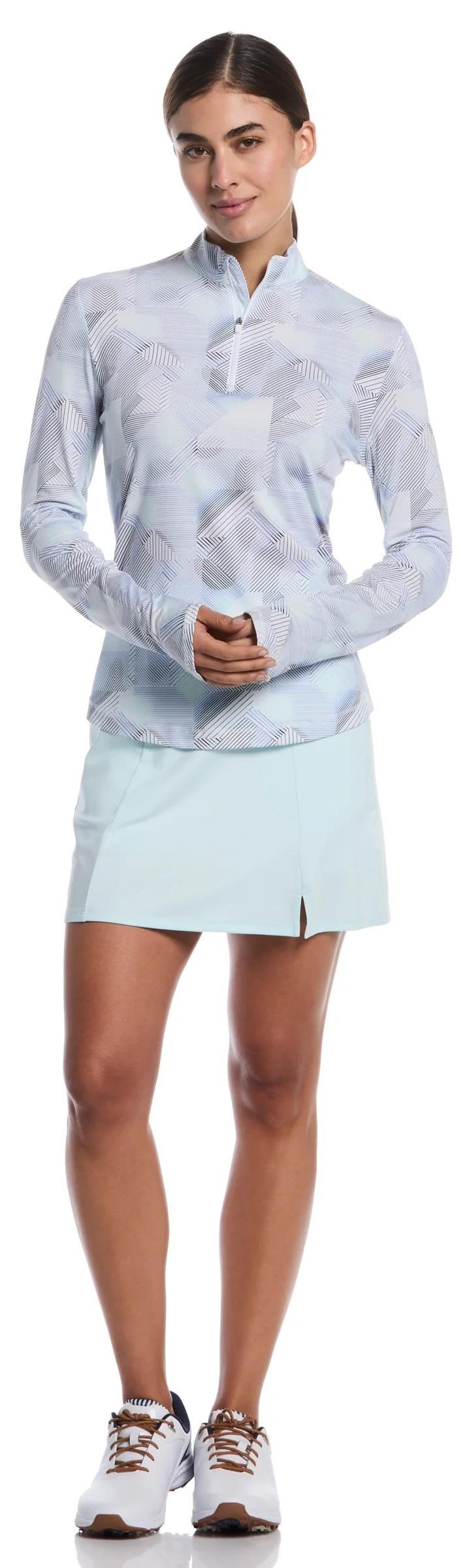 Callaway Active Geo Printed da donna polo a maniche lunghe, brilliant white