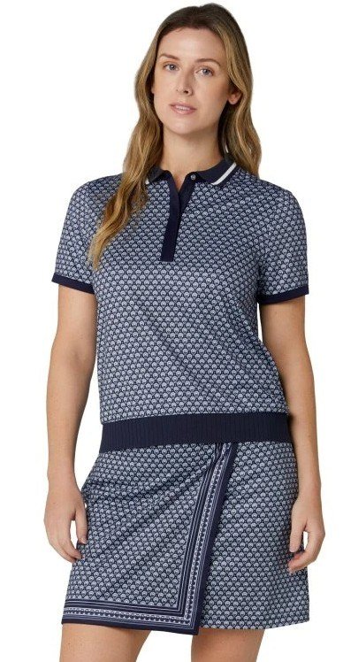 Callaway Scarf Geo Printed polo da donna, peacoat