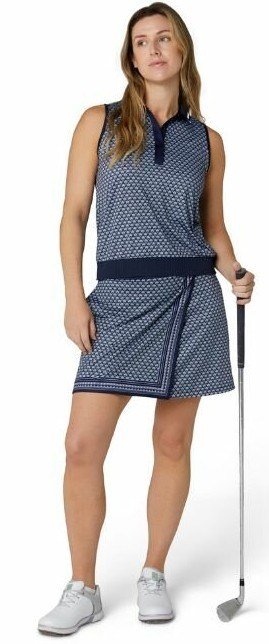 Callaway Scarf Geo Printed Sleeveless polo da donna, peacoat