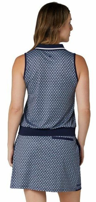 Callaway Scarf Geo Printed Sleeveless polo da donna, peacoat