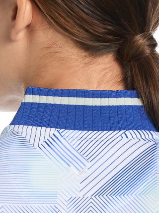 Callaway Sleeveless Rib Collar 1/4 ZIP Print polo donna, bright white