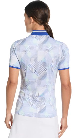 Callaway Sleeveless Rib Collar 1/4 ZIP Print polo donna, bright white