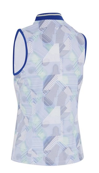 Callaway Sleeveless Rib Collar 1/4 Zip polo da donna, brilliant white