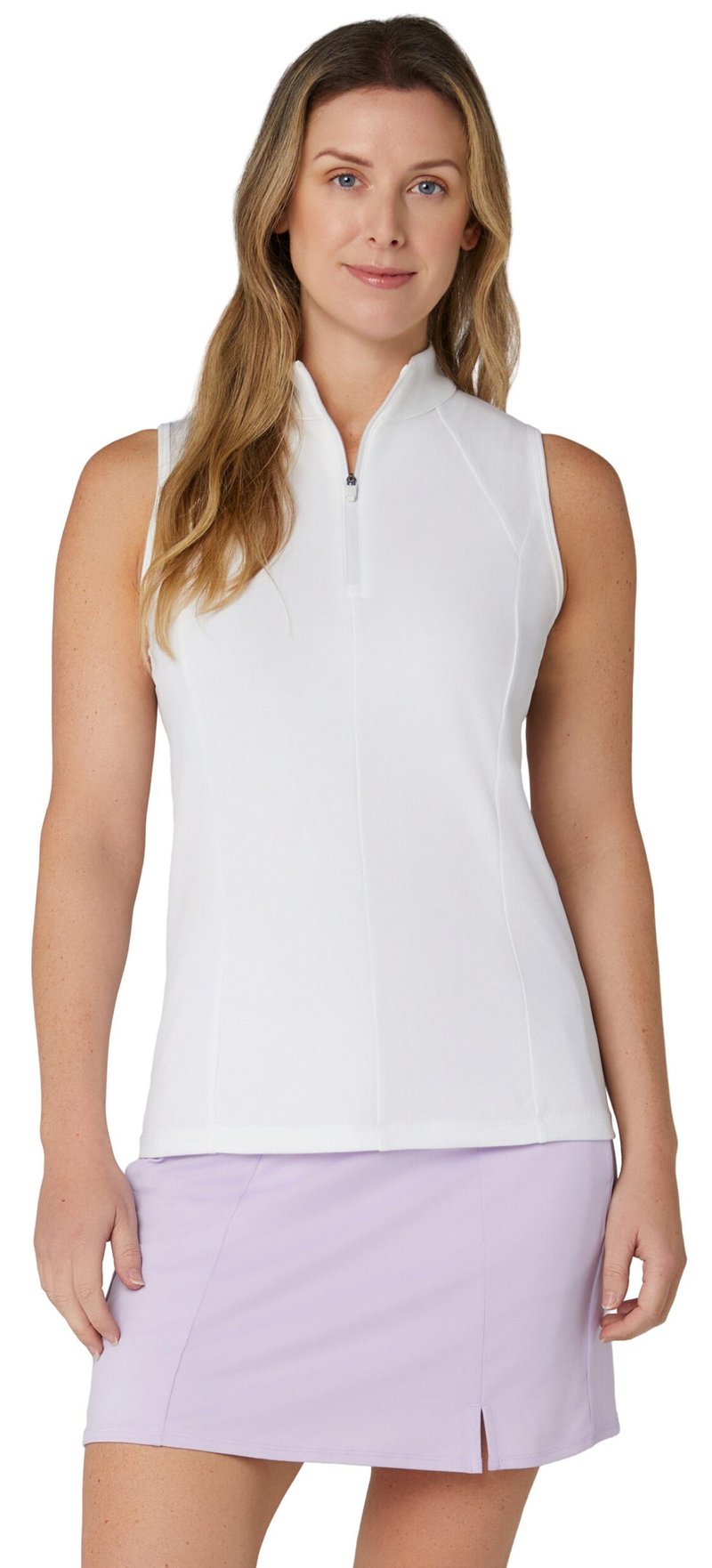 Callaway Rib Play Sleeveless polo da donna, brilliant white
