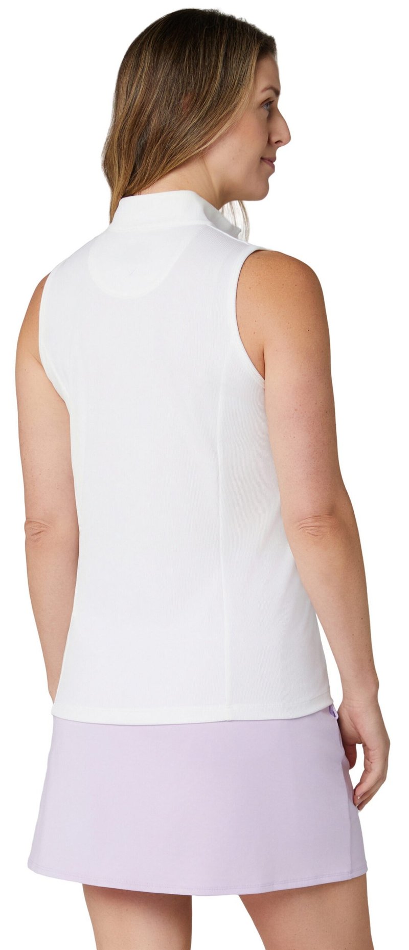 Callaway Rib Play Sleeveless polo da donna, brilliant white