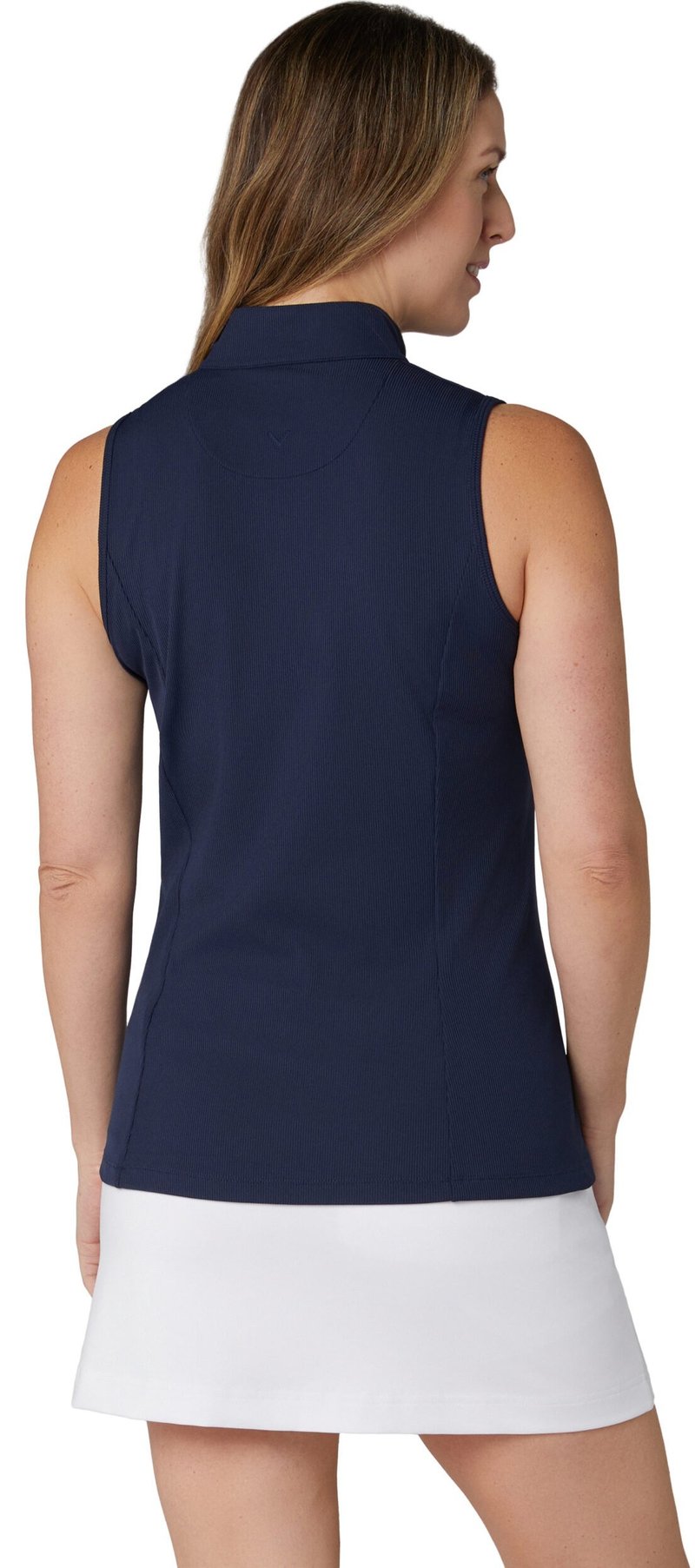 Callaway Rib Play Sleeveless polo da donna, peacoat