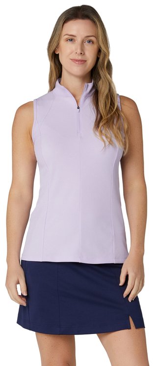 Callaway Rib Play Sleeveless polo da donna, lilla pastello
