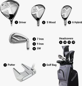 Callaway Reva 8PC Black set golf da donna, grafite