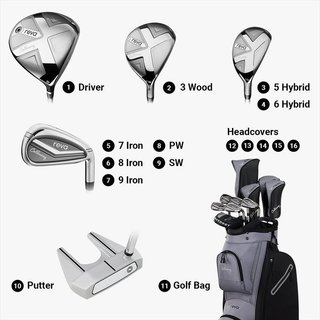 Callaway REVA 11PC Black set golf da donna 2026 (grafite), mano sinistra, lungo +1" + borsa carrello